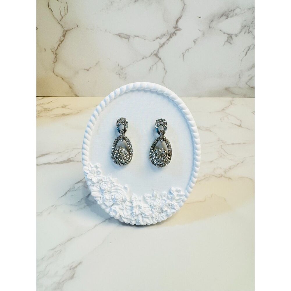 Vintage Rhinestone Dangle Earrings - Picture 3 of 7